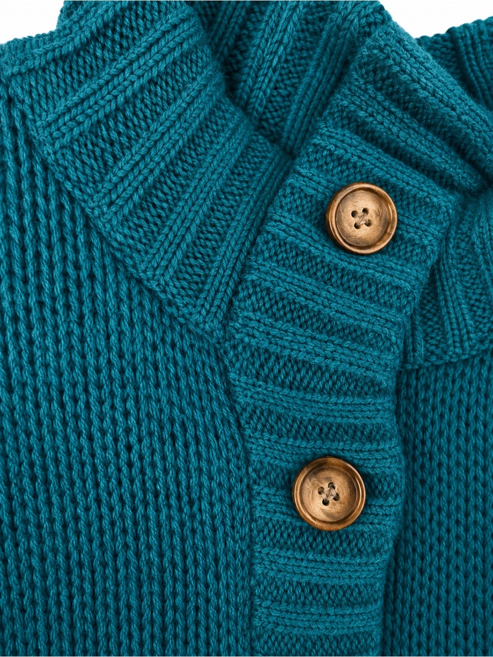 Merona Teal Chunky Knit Funnel Neck Tunic Cardigan Sweater Size M - Picture 5 of 7